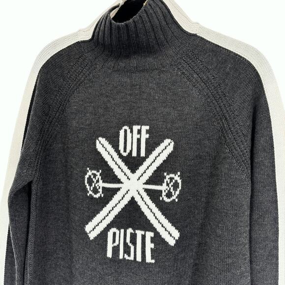 New NoTag Krimson Klover Sweater XS Off Piste Ski Acrylic Wool Mock Neck Boxy - Picture 4 of 8